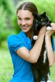 Sarah from Florida holding prodly her cat